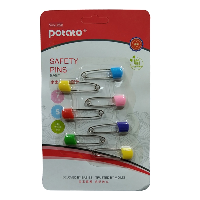 Potato Safety Pins 7Pcs Multi Color - HZ601-S